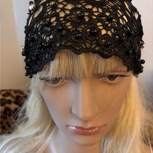 New- Elegant Black Lace Headband